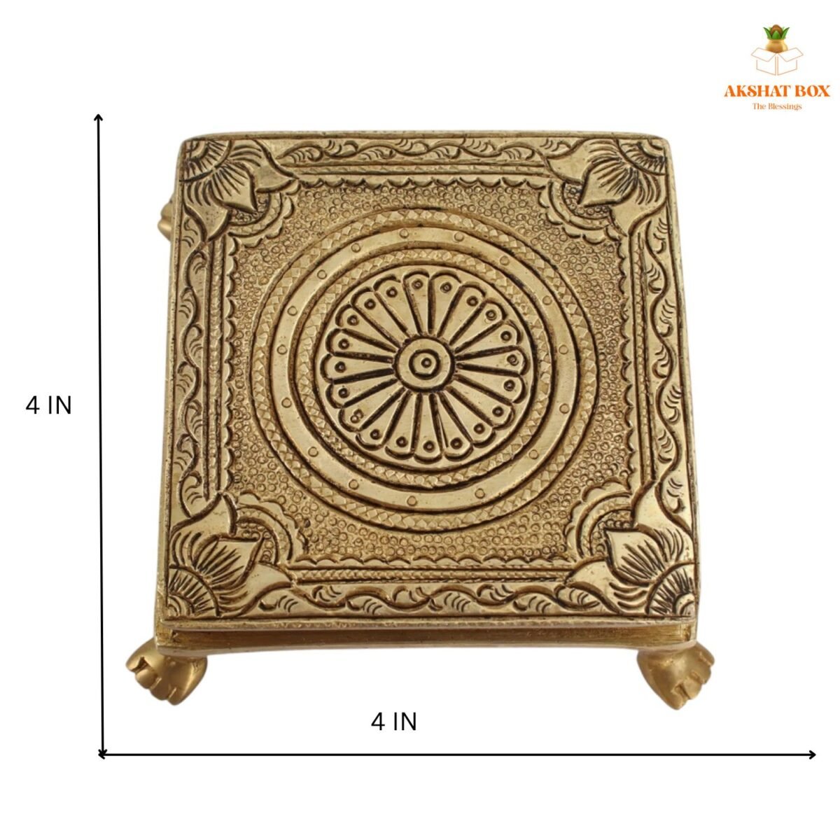 Ethnic Antique Pedestal Chowki - Image 3
