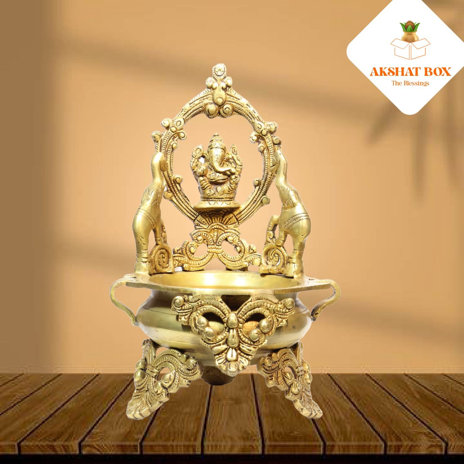 AB17226BU.PT02 BRASS URLI GANESHA PAIR FROM TWO SIDE - Image 1