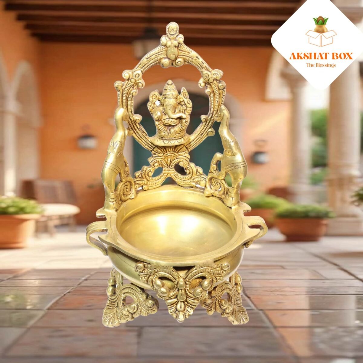 BRASS  URLI  GANESHA PAIR FROM TWO SIDE - Image 6