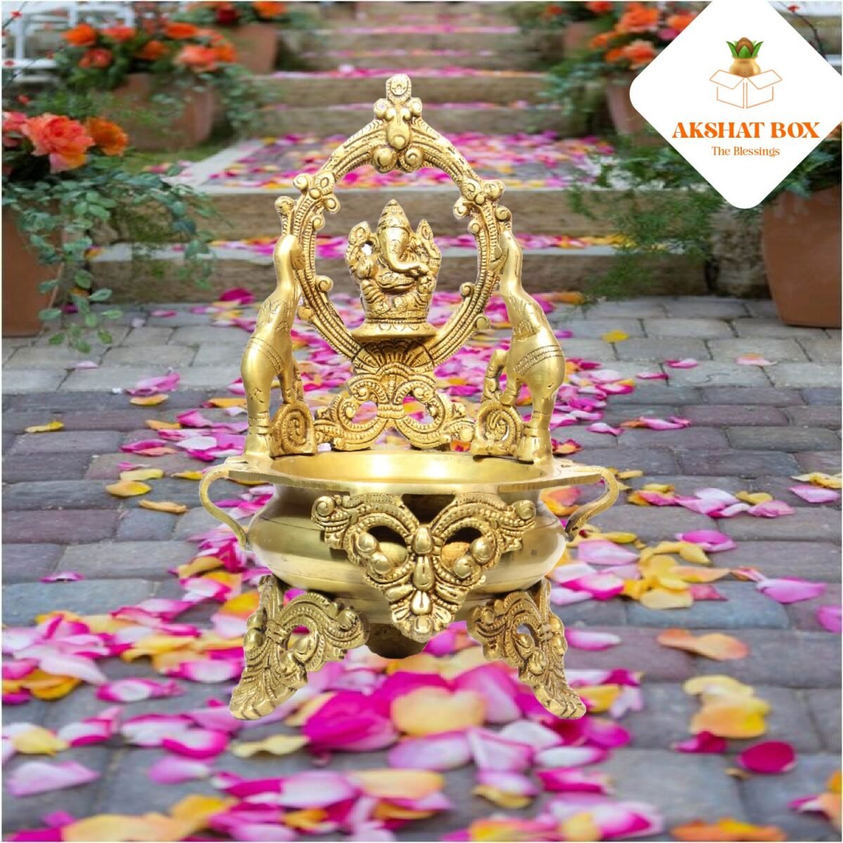 BRASS  URLI  GANESHA PAIR FROM TWO SIDE - Image 7