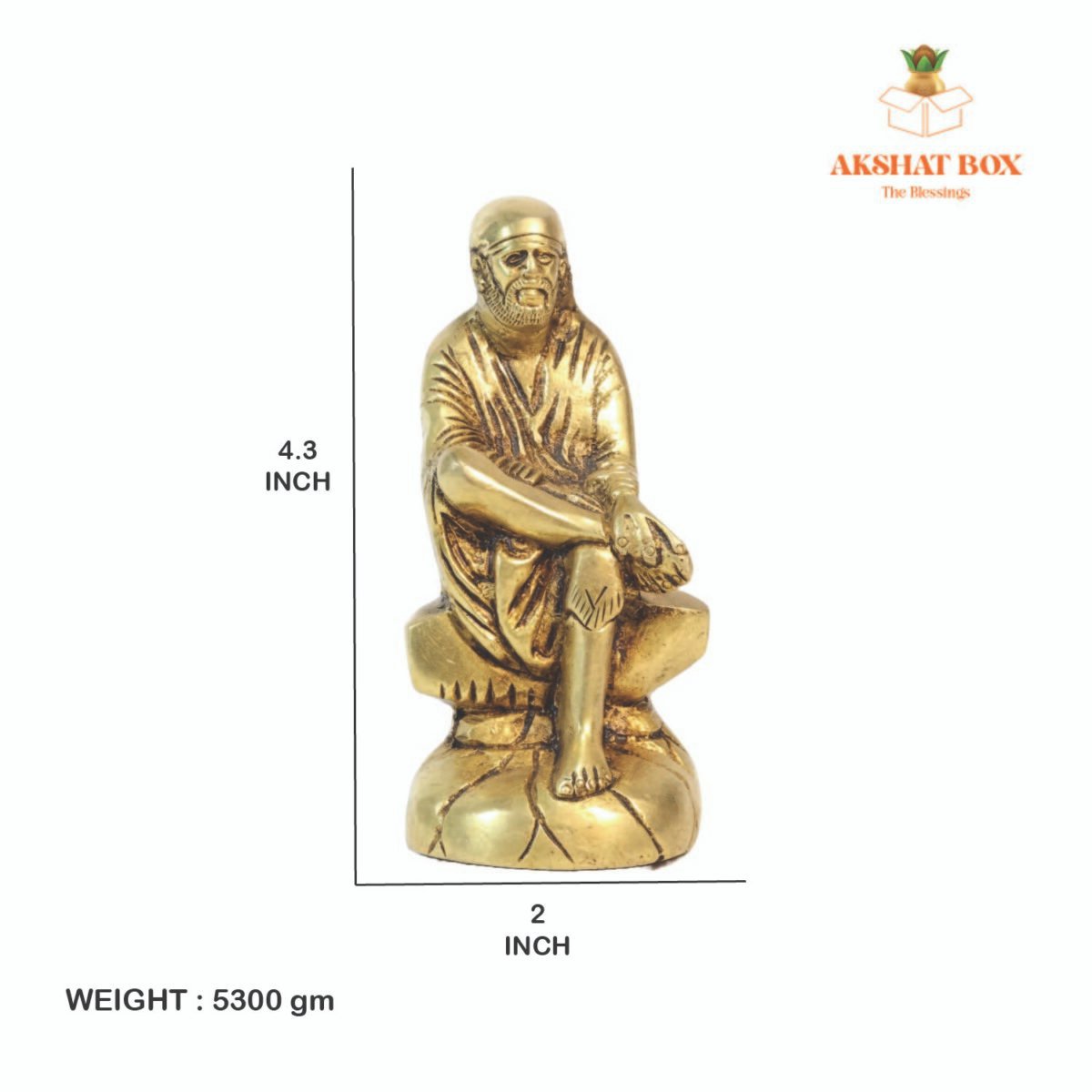 Brass Shirdi Sai Baba Murti - Image 3