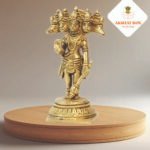 BRASS LORD PANCHMUKHI HANUMAN WITH TABLE TOP BASE H-5"