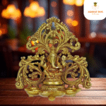 BRASS GANESHA STATUE DEEPAM WITH SIX OIL WICK