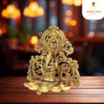 BRASS GANESHA STATUE DEEPAM WITH SIX OIL WICK - Image 2