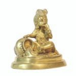 Golden Brass Bal Gopal Krishna Statue having Makhan - Image 2
