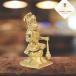 BRASS HANUMAN STATUE WITH GAADA IN SITTING POSTION (5") - Image 4