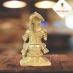 BRASS HANUMAN STATUE WITH GAADA IN SITTING POSTION (5") - Image 6