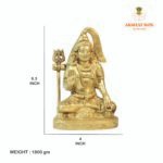 BRASS  GOLDEN FINISH SHIVA STATUE (6") - Image 3