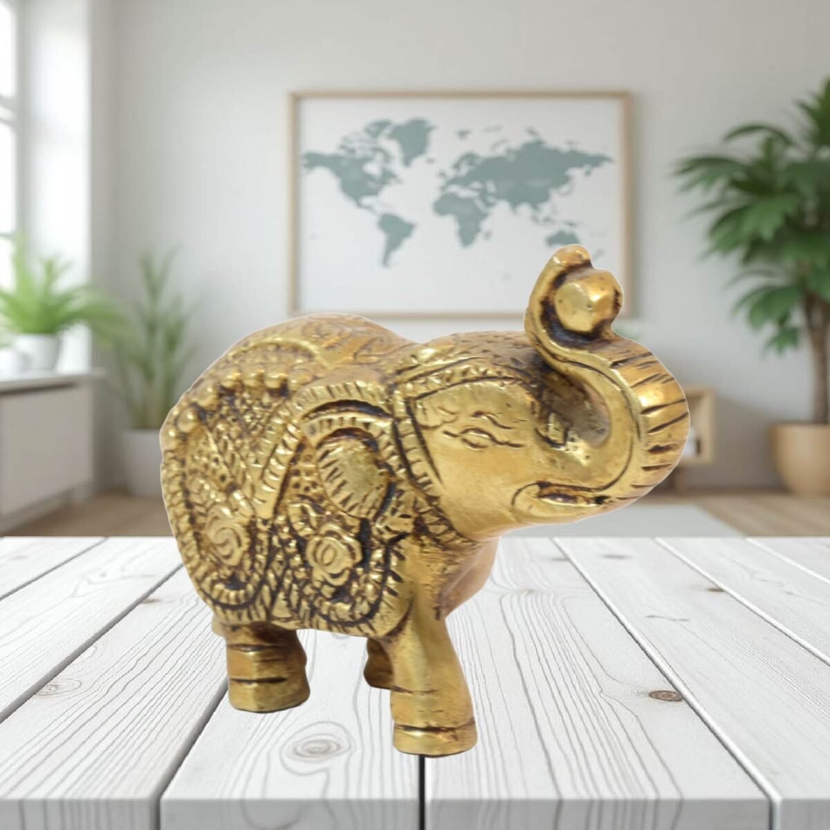 Brass Antique  Elephant engraved - Image 3