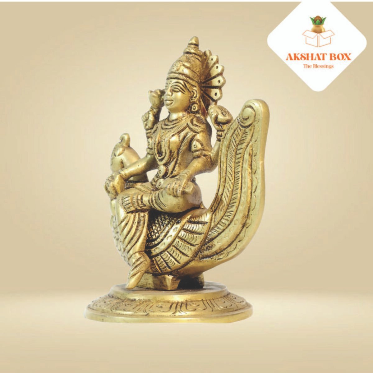 Brass Swarswati  Idol With Hans - Image 6