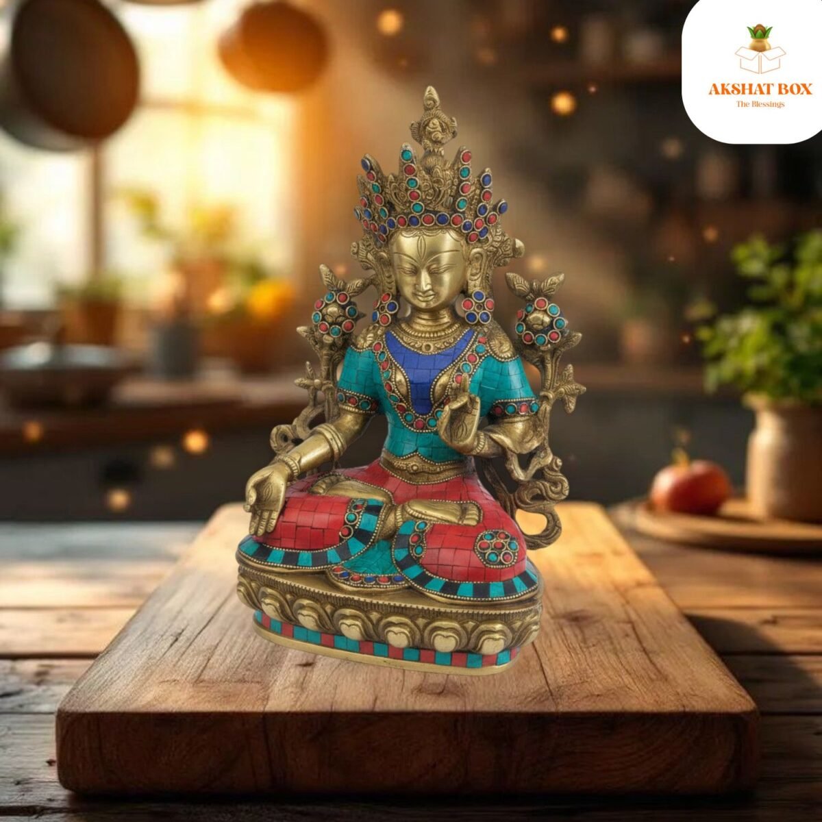 Green Tara maa stone work - Image 5