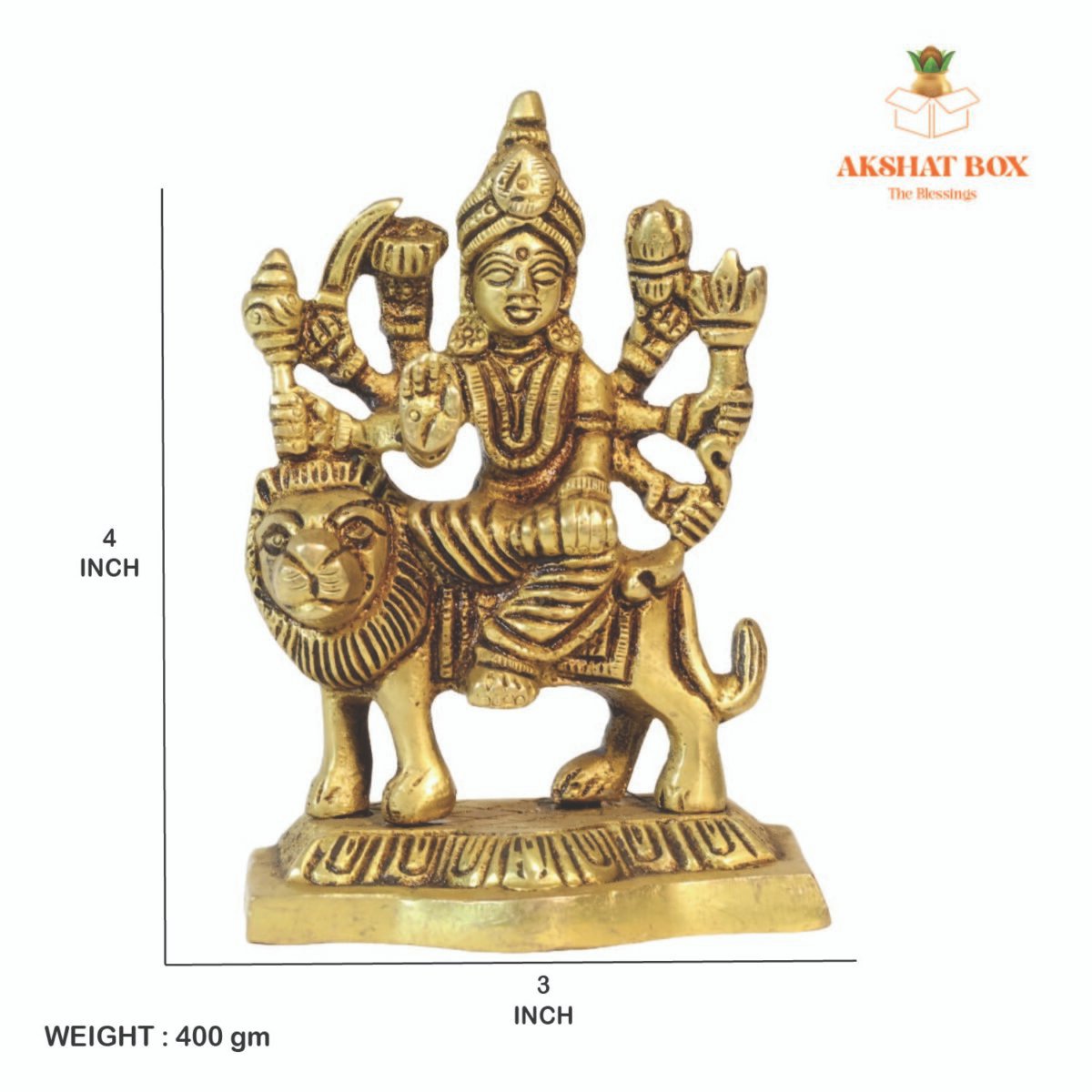 Brass Durga mata - Image 3