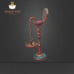 Brass Peacock Hanging Diya with  Stone Work - Image 4