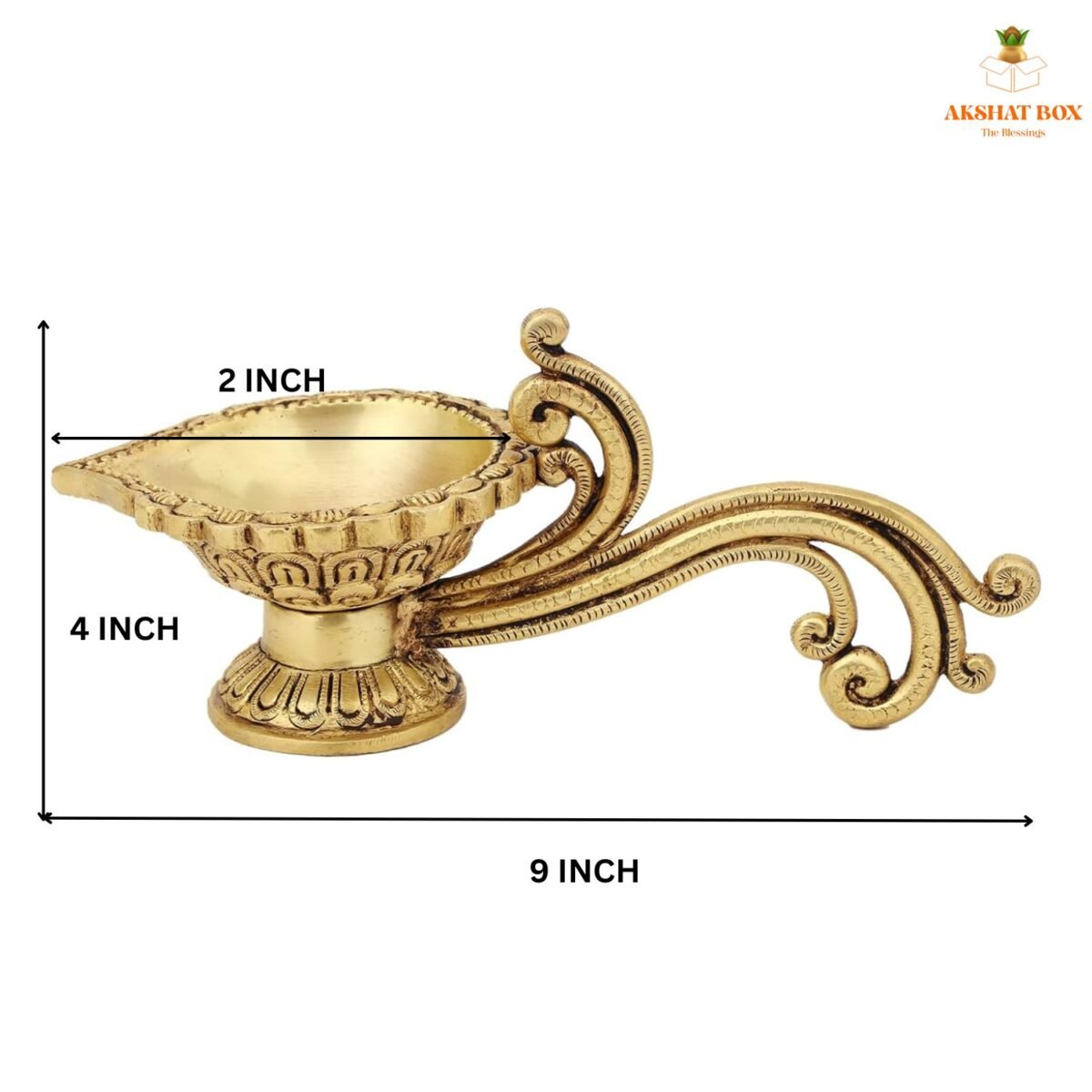 Brass Antique Handcrafted Long Handle Aarti Diya - Image 3