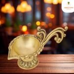 Brass Antique Handcrafted Long Handle Aarti Diya