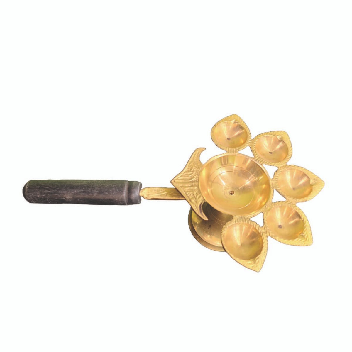 Brass Panchmukhi Aarti Diya Stand - Image 2