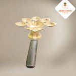 Brass Panchmukhi Aarti Diya Stand - Image 5