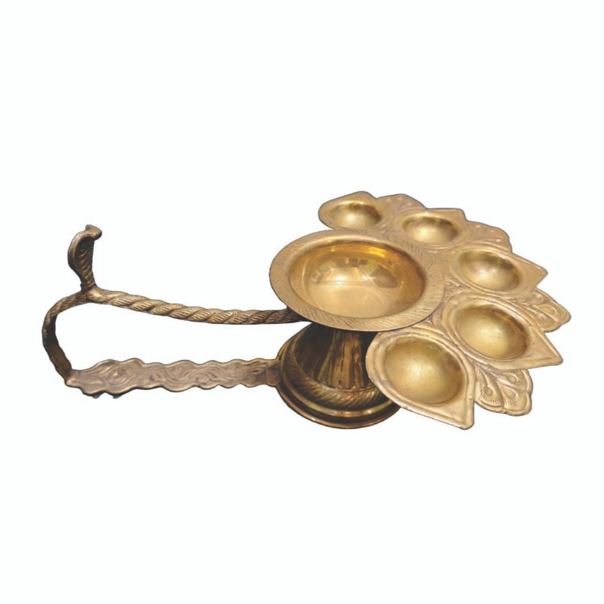 Brass Ganga Aarti Diya/Deepak Long Stand - Image 2