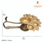 Brass Ganga Aarti Diya/Deepak Long Stand - Image 3