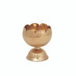 Brass Tomato shaped Oil Lamp / Diya / Deepak For Pooja - Image 5