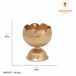 Brass Tomato shaped Oil Lamp / Diya / Deepak For Pooja - Image 3