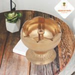 Brass Tomato shaped Oil Lamp / Diya / Deepak For Pooja - Image 4