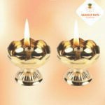 Brass Tomato shaped Oil Lamp / Diya / Deepak For Pooja - Image 2