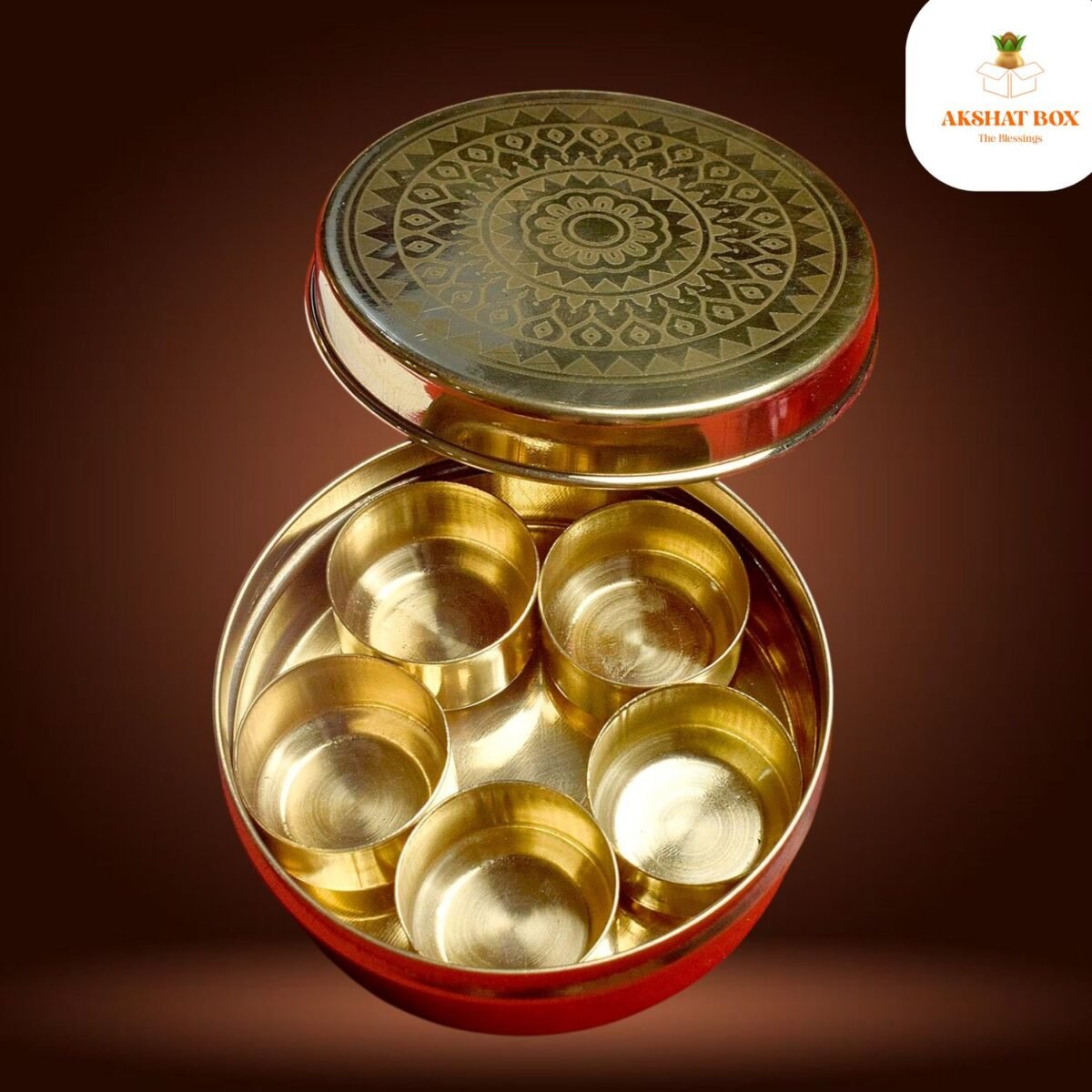 Brass Masal Box Mini 4 inch - Image 4