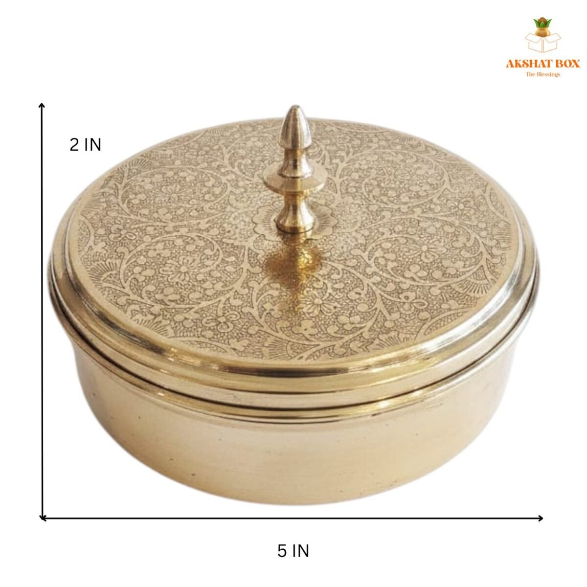 Brass Masal Box Mini 5 inch - Image 3