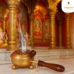 Brass Coated  Metal Dhoop Dhani with Wooden Handle - Image 7