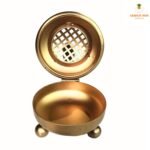 Brass Coated  Metal Dhoop Dhani with Wooden Handle - Image 8