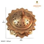 Brass Antique Dhoop Dhani with Lotus Base - Image 2