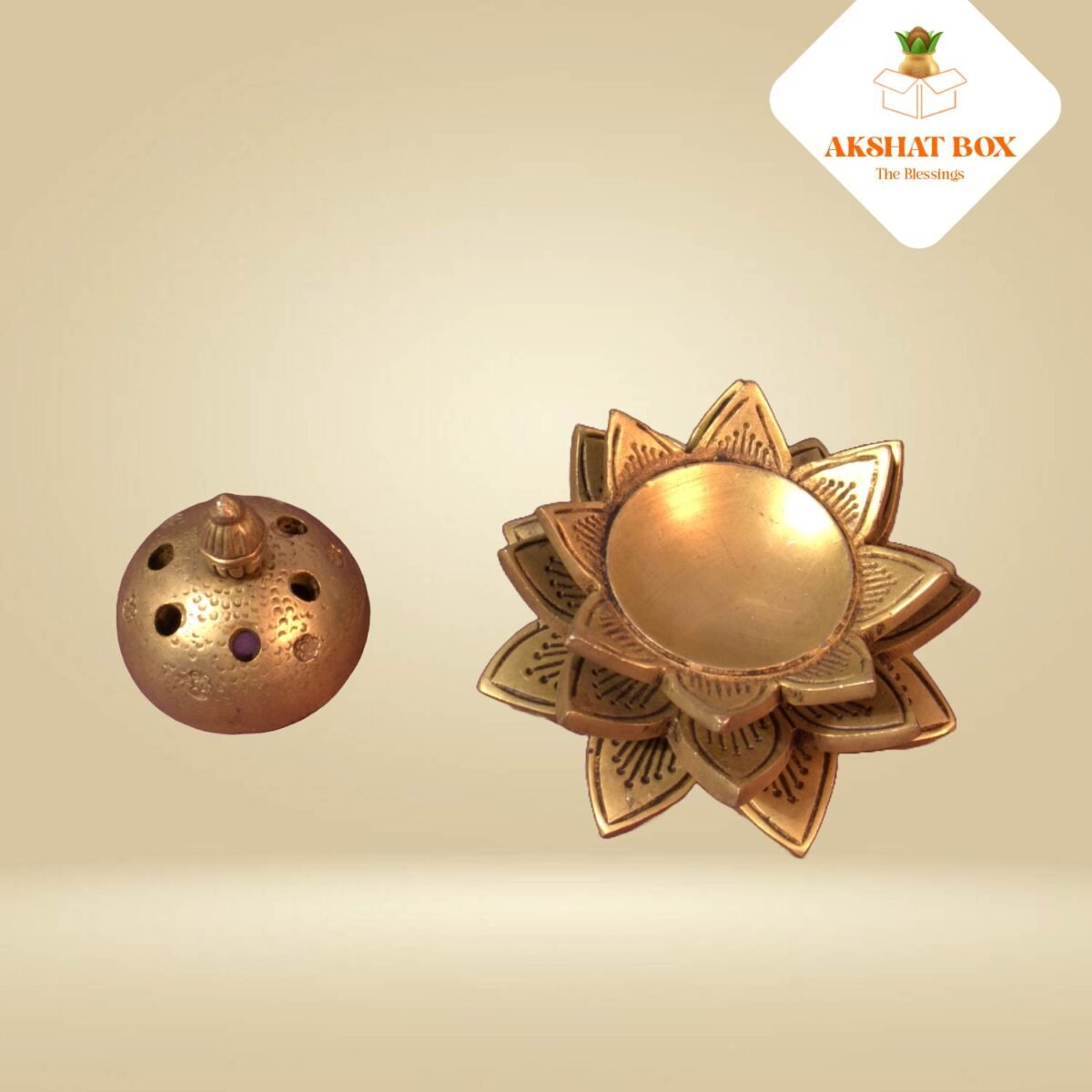 Brass Lotus Dhoop Dhani /Incense Holder for Home/Pooja room - Image 3