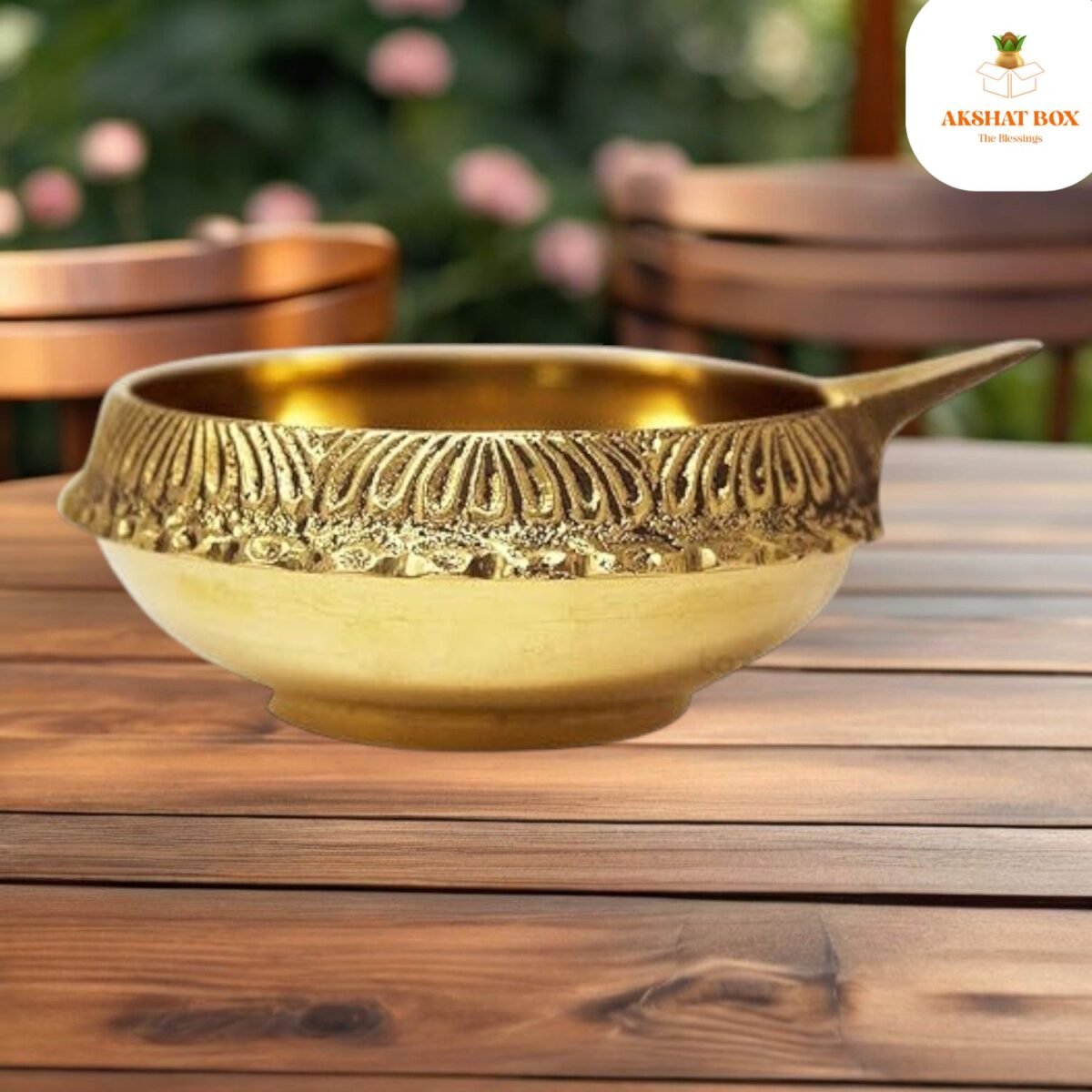 Brass KUBER-DEEP Stand Diya's for Pooja Hand Engraved Diya for Puja - Image 4