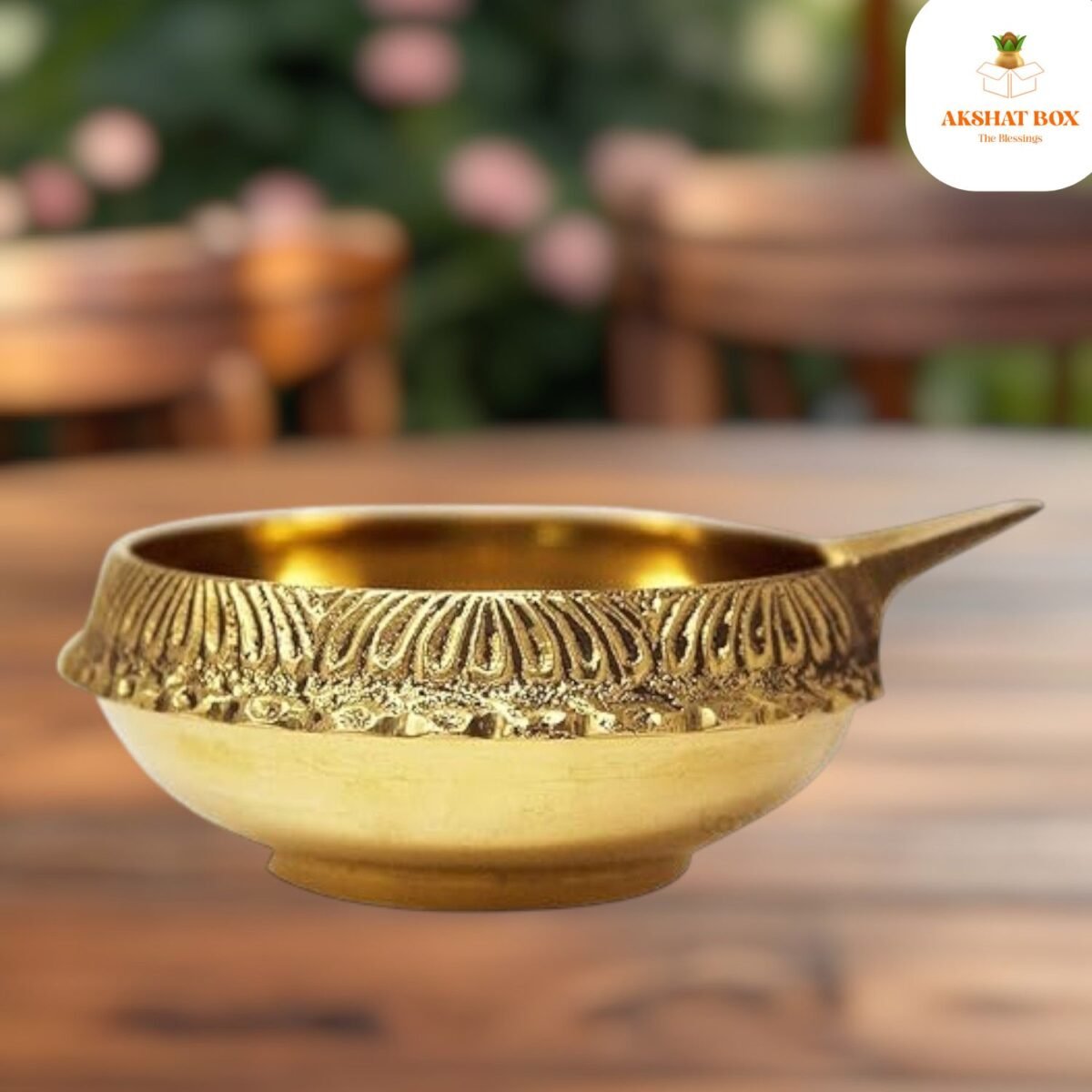 Brass KUBER-DEEP Stand Diya's for Pooja Hand Engraved Diya for Puja - Image 5