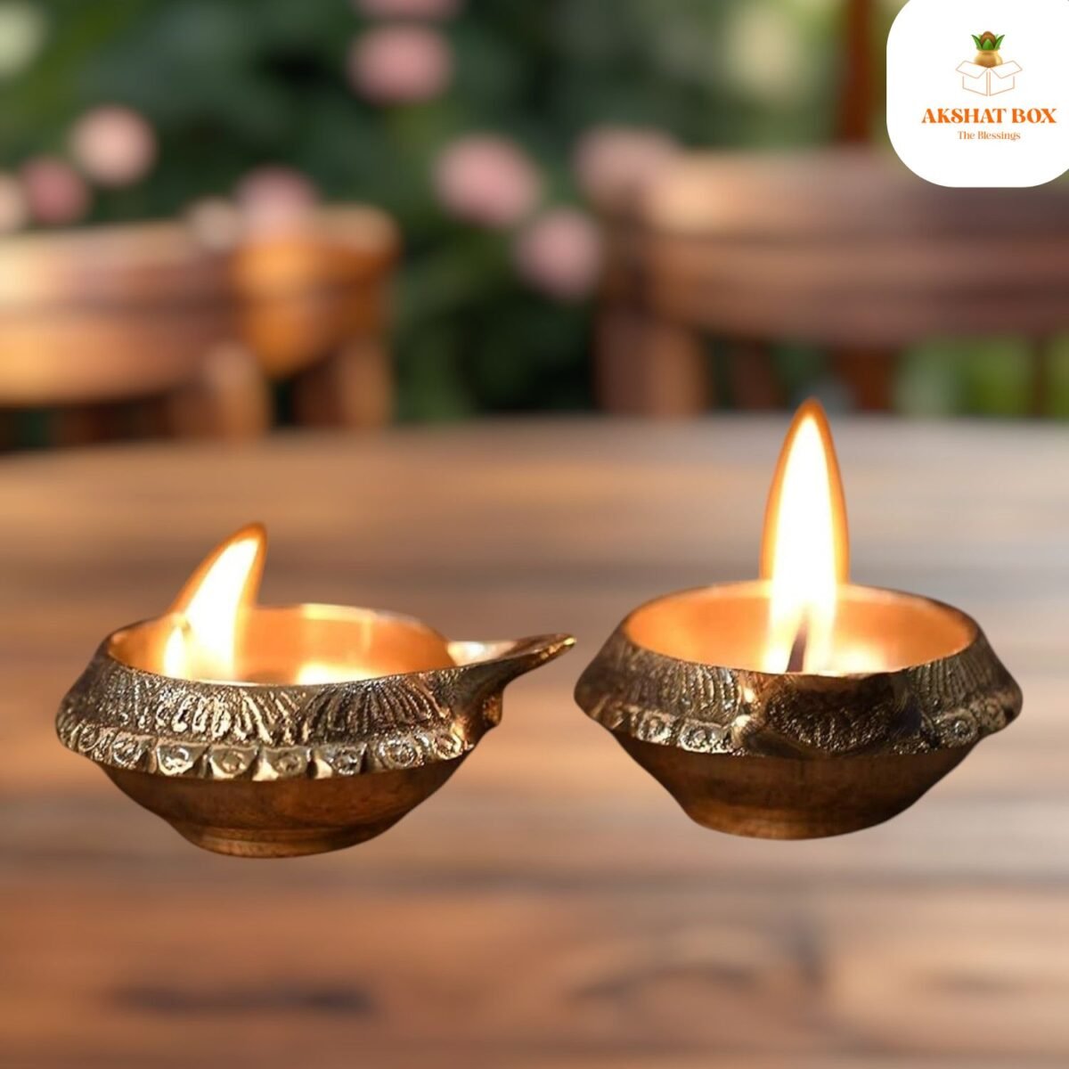 Brass KUBER-DEEP Stand Diya's for Pooja Hand Engraved Diya for Puja - Image 6