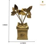 BRASS TULSI POT WITH TULSI  LEAF - Image 3