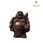 Brass Laughing Buddha Small Brown Antique Idol- 2″ - Image 2