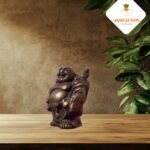 Brass Laughing Buddha Small Brown Antique Idol- 2″ - Image 4