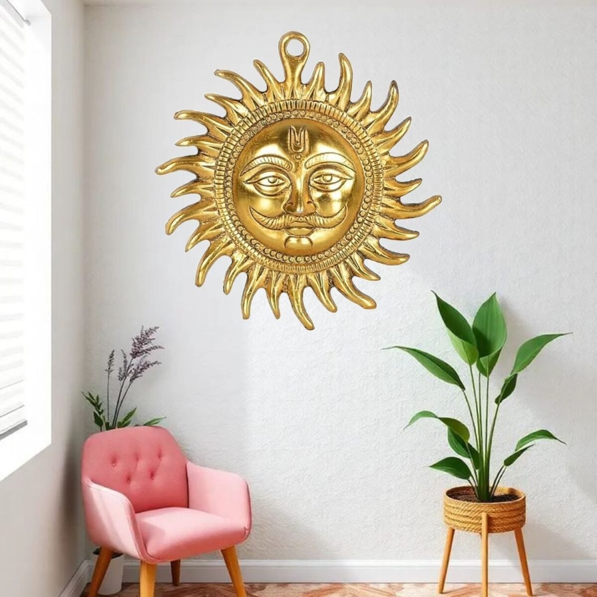 Brass Sun face Wall Hanging - Image 4