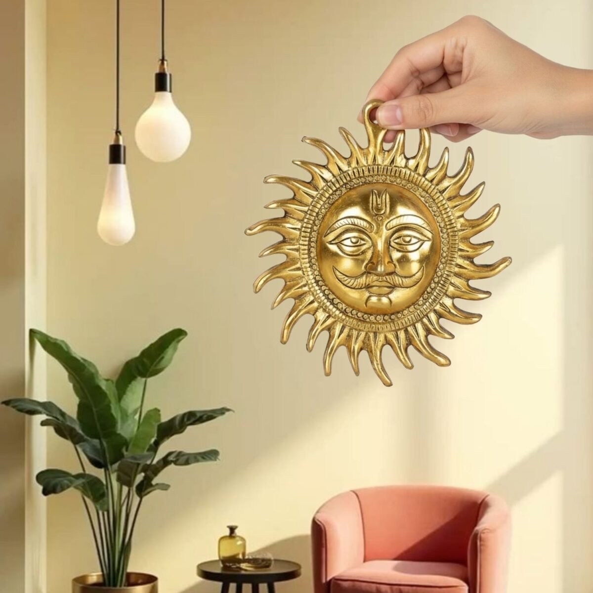 Brass Sun face Wall Hanging - Image 6