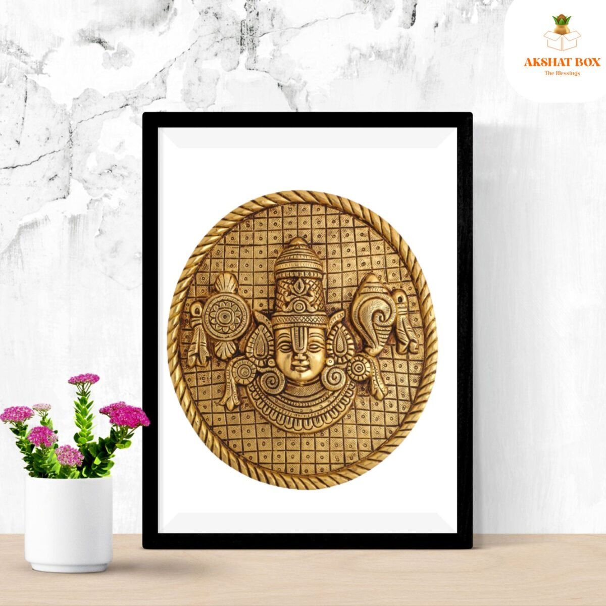 Brass  wall hanging Balaji  round shaped - Image 3