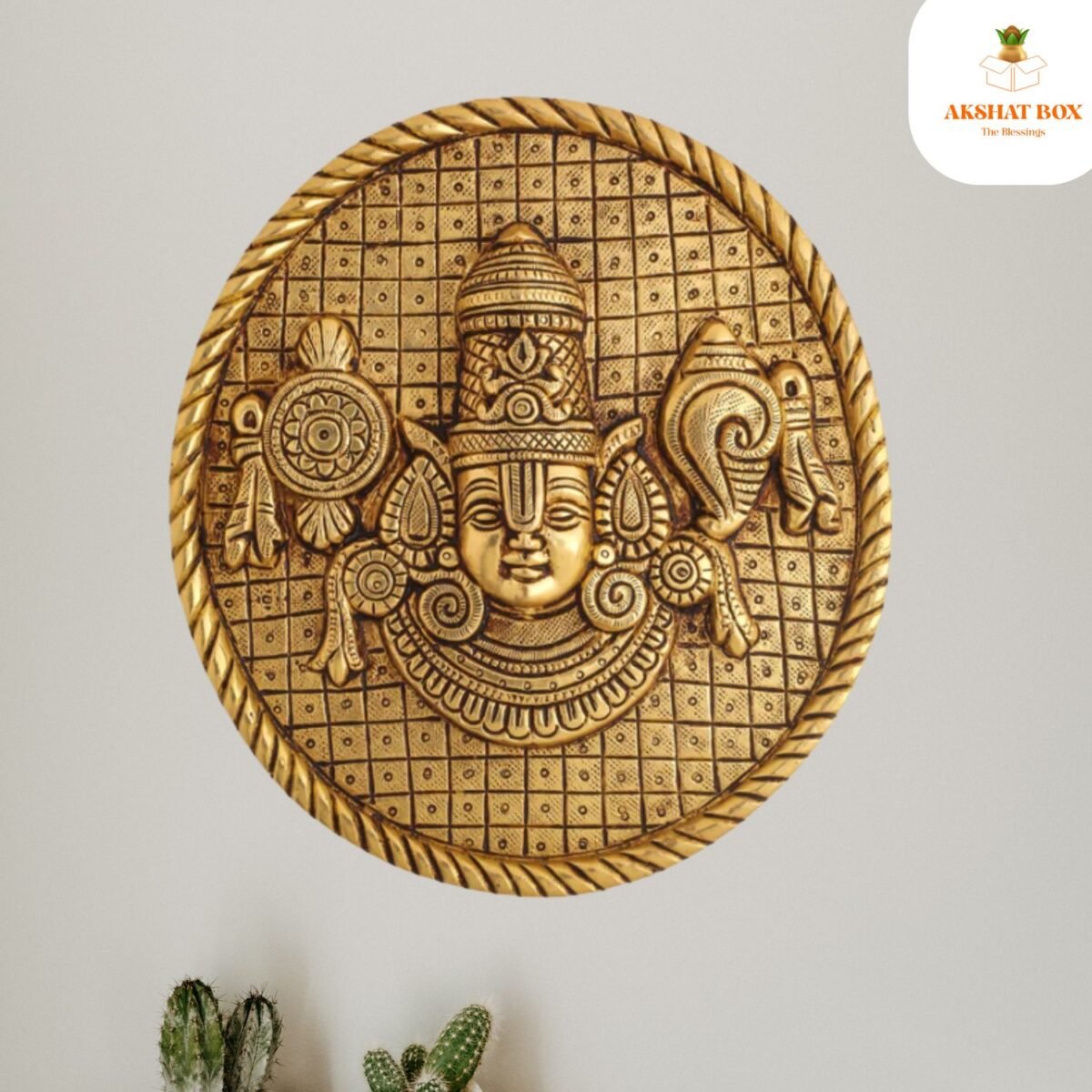 Brass  wall hanging Balaji  round shaped - Image 5