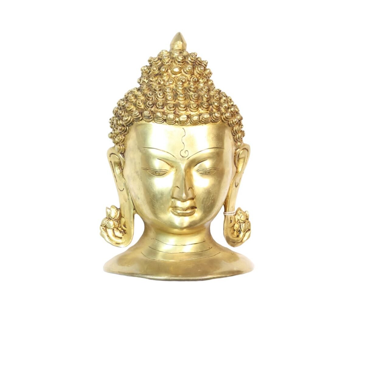 Brass Buddha Face  wall hanging  h-9" - Image 2