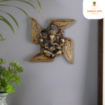 Brass wall hanging Ganesha with swastik - Image 5