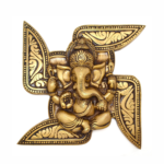 Brass wall hanging Ganesha with swastik - Image 3