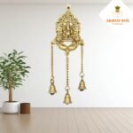 Brass  wall hanging Ganesha with 3 bell - Image 3