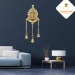 Brass  wall hanging Ganesha with 3 bell - Image 4