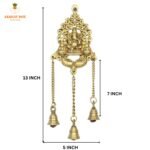 Brass  wall hanging Ganesha with 3 bell - Image 6