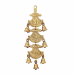 " Brass Shubh Labh/ Shri Ganesha  Namah Wall Hanging With Bells" - Image 2